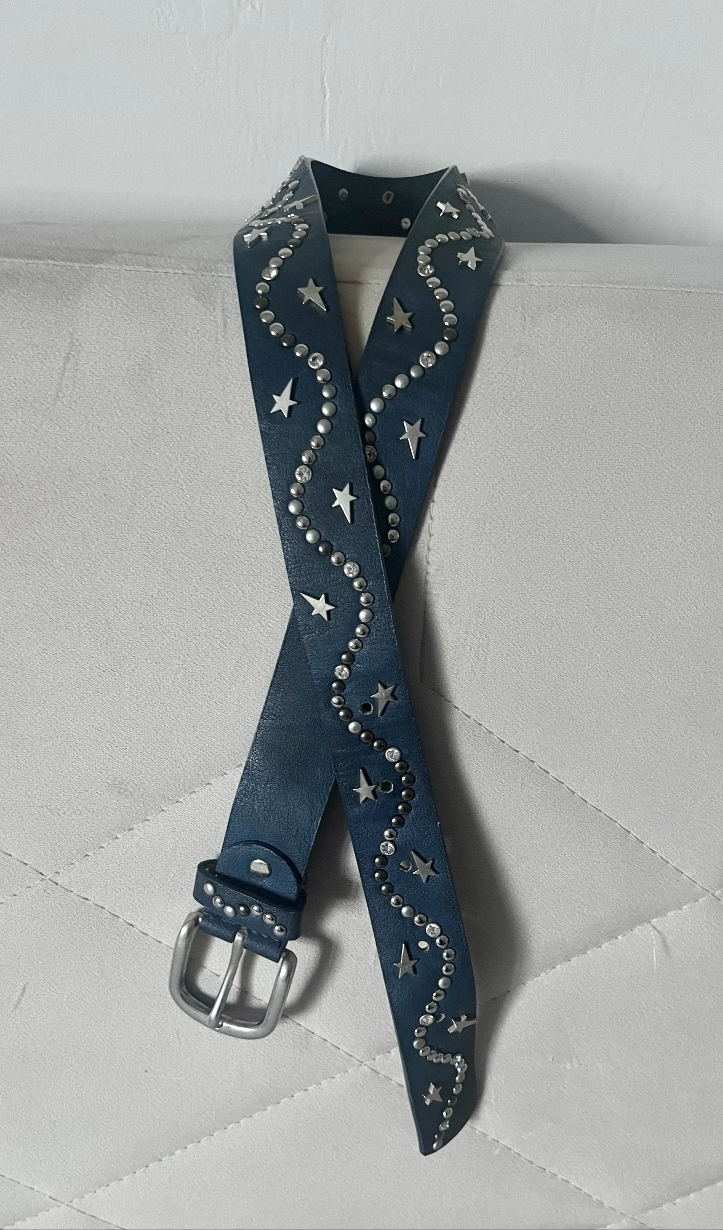 Navy blue and silver metal belt – photo 7